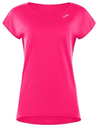 WINSHAPE Damen Ultra Leichtes Modal-kurzarmshirt Mit Abgerundetem Saum Mct013 Kurzarmshirt, Deep-pink, XL EU