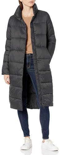 Amazon Essentials Abrigo Acolchado Largo Tipo Capullo, Ligero, con Cremallera Completa e Impermeable Mujer, Color Carbón, XXL