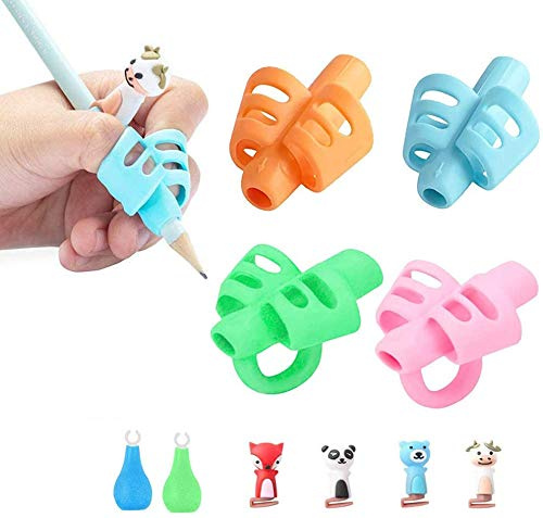 YASQZ-Set di 10 Impugnature per Matite per Bambini, Mancini e Destrorsi, in Silicone, Ergonomiche e Triangolari