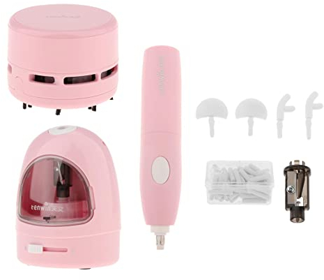 Hellery Elektrische Bleistift Spitzer, Elektrische Schreibwaren Set, Tragbare Bleistift Spitzer Perfekte, und, stecker, Rosa