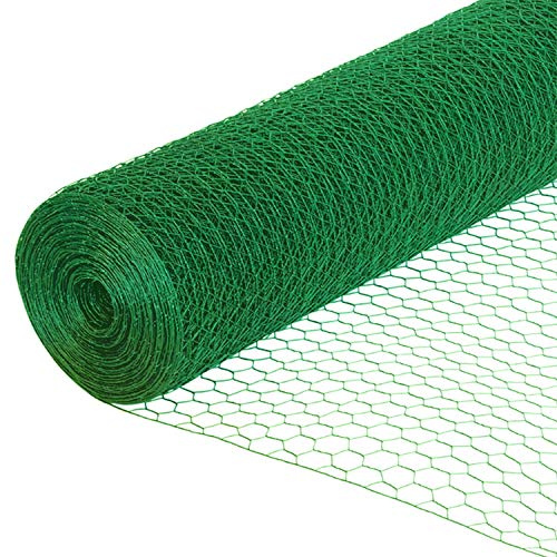 Sechseckdraht grün Volieren Draht Hasendraht Drahtzaun Kaninchendraht Maschendraht verzinkt und grün beschichtet (Höhe 50cm, Länge 10m, Weite 13mm)