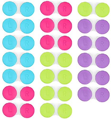 Jinlaili 20 Stück Kontaktlinsenbehälter Set, Bunt Kontaktlinsendose Linsenbehälter, Kontaktlinsen Behälter, Brillenetui Tragbar, Reise Kontaktlinsenetui Set für Zuhause und Reisen, 6 Farbes