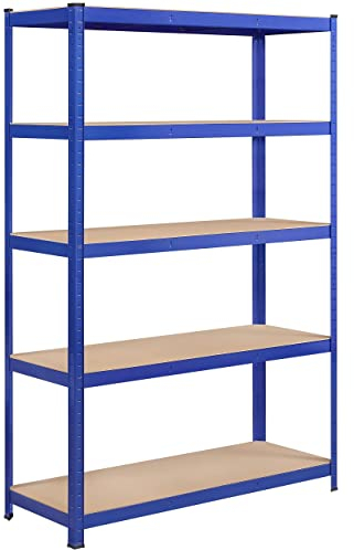 Yaheetech Schwerlastregal 180 x 120 x 45 cm Lagerregal 5 Böden Metall Regal Max. Belastbarkeit : 875kg Blau