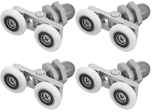 QUARKZMAN Douche Porte Roulettes, Douche Double Rouleau avec 23 mm Diamètre, Verre Porte Rouleau Remplacementpcs, Paquet de 4