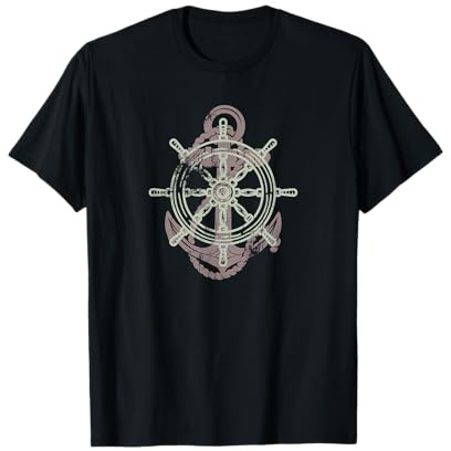 Ruder Anker Steuerrad Segeln Boot Norden Maritimes T-Shirt
