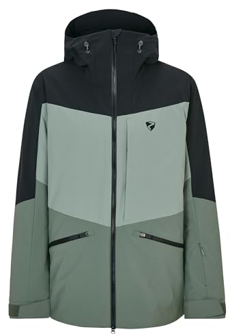 Ziener Herren TRIGLAV Ski-Jacke/Freeride | PFC frei, Wolle, wattiert, green mud, 60