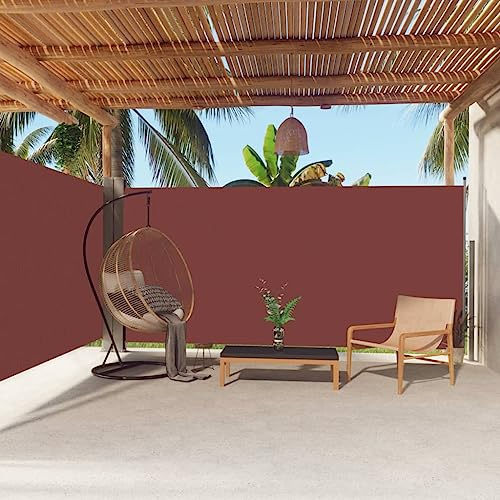 Hovothy 180x600 cm Seitenmarkise Ausziehbar Braun Sichtschutz Garten Sichtschutz Balkon Stilvolle Terrassen Sichtschutz Automatische Rückrollfunktion Regenschutz Windschutz Sonnenschutz