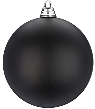 Inge Glas Weihnachtskugeln XXL Kunststoff Kugel Sterne 15cm 20cm & 30cm groß (Kugel 20cm schwarz matt)