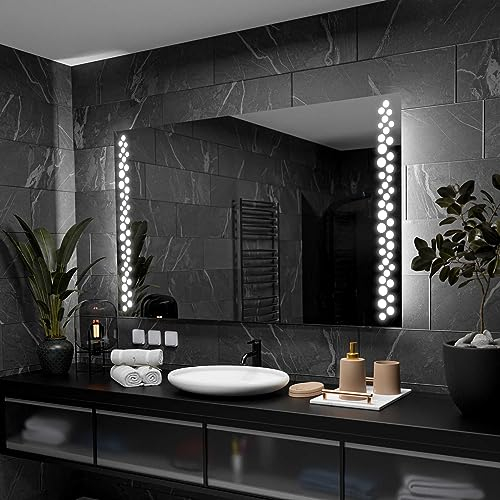 Alasta Toronto LED-Badspiegel 120 x 90 cm, individuell konfigurierbar, mit optionalem Kosmetikspiegel, Spiegelheizung und wählbarer Lichtfarbe