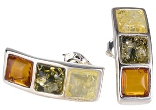 Joyas de ámbar para mujer, aretes de tuerca de plata de ley 925 y ámbar báltico multicolor, pequeños aretes de plata de ley, colección de joyas de plata de ley, metal de piedras preciosas, ámbar,