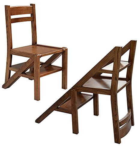 WLCNYL Chaise escabeau Pliable - Tabouret en Bois Pliable - Étagère à marches de bibliothèque - Support pour Plantes pour Le Rangement et la décoration - Charge maximale 150 kg