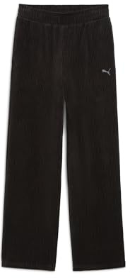 ESS Pantalon Droit en Velours côtelé surélevé PUMA Noir
