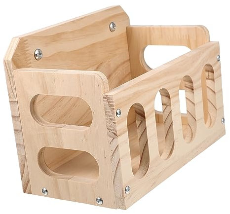 BESPORTBLE Hasenfutterspender Kaninchenfutterspender Holzbehälter Für Kleintiere Mit Zaun Zur Abfallminimierung Und Sauberhaltung Große Vorratstasche Sicher Und Robust Für