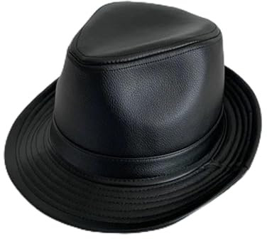 WENH Männer Leder Cowboy Hüte Mode Neue Stil Echte Natürliche Leder Kappe Leder Kappen(60cm)