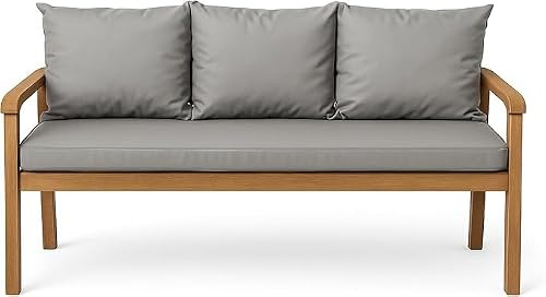 Setgarden Cuscino per Panca da Giardino con Schienale - SET - Cuscino Bifacciale per Altalena e Panchina - Disponibile in Vari Colori e Misure (Grigio chiaro, 180x60x50 cm)