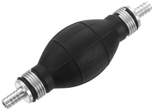 sourcing map 8mm (5/16) Rubber Fuel Primer Pump, Transfer Vacuum Hose Hand Siphon Bulb, One Way Fuel Primer for Gasoline Petrol Marine Diesel Boat, Silver