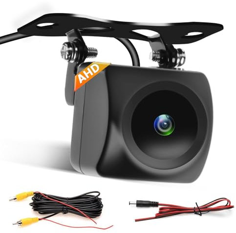 Inefala AHD Telecamera Posteriore per Autoradio Stereo Auto con Impermeabile IP67, Night Vision, Grandangolo, ATW Bilanciamento Automatico Bianco, 12V DC Universale a Camion/Pickup/Furgoni/Portatarga