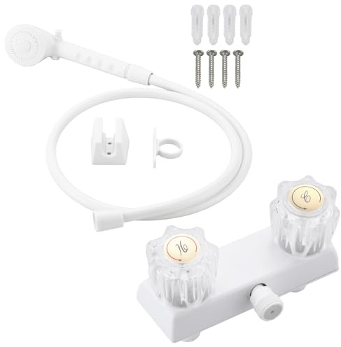 Wohnmobil-Duscharmatur mit Schlauch und Kopf, Wohnmobil-Außendusch-Kits, Wohnmobil-Wannenarmatur mit Duschumsteller, Outdoor-Dusch-Set, passend für Wohnmobile, Reiseanhänger, Wohnmobil