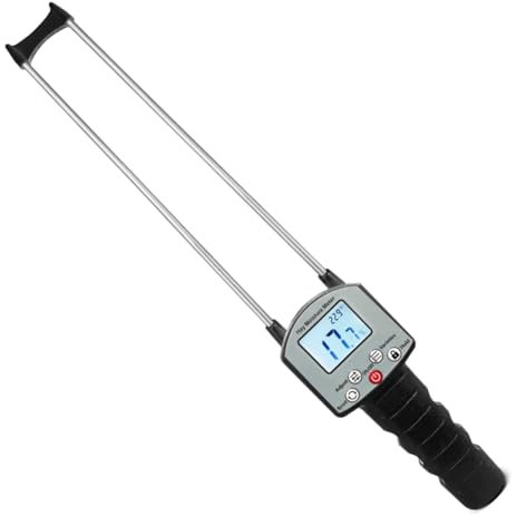 Bnnlqpsttg Detector de Humedad Portátil de Heno para Paja de Cereal, Sonido, Leymus Chinensis, Herramienta de Prueba de Contenido de Fibra de Hierba de Bambú .
