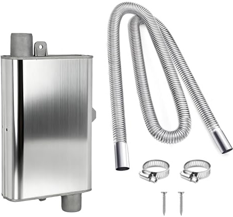 Diesel Heater 200cm Exhaust Pipe, Muffler Exhaust Hose for Generator, Auto Parking Auxiliary Heater Accessories, Car Exhaust Pipe with 2 Clamps Stainless Steel Flexible Exhaust Tubing Car Accessories