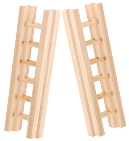 FRCOLOR 4pcs Miniature Wooden Ladders for Dollhouses and Fairy Gardens Realistic Craft Accessories for Scene Decoration DIY Project Props with Detailed Design