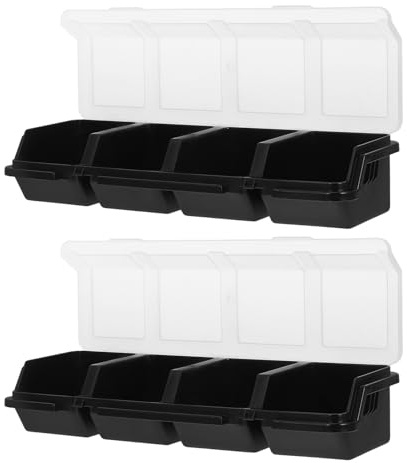 Kisangel 2 pièces Boîte Rangement Plastique avec Couvercle Organisateur Compartiments Cases pour Vis et Petites Empilable pour Garage Atelier Bricolage