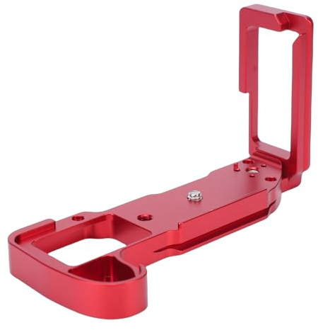 Jectse Schnellwechsel-L-Platte für X-H1-Kamera, DSLR-Kamera L-Halterung für Stativkopf, Vertikale QR-Platte mit 1/4 Zoll Schraubenloch für X-H1-Kamerazubehör (Rot)
