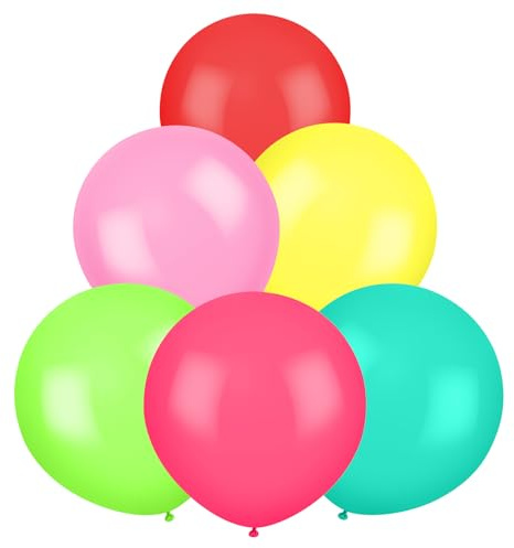 Alaoo Ballons géants pour fête, 90cm 6 Grand Ballon Géant Gonflable Latex Ballons, Ballon géant pour fêtes, Anniversaires, Mariages, diplômes, Noël, Carnaval, célébrations (36 Pouces,Couleur)