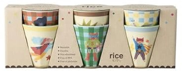 RICE Becher Set 6er aus Melamin, Super Hero Motive, 160 ml
