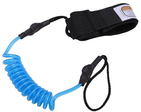 Leash per tavola da surf, 4 piedi, 5,5 mm, in TPU e nylon, a 2 teste, per shortboard, longboard e skimboard (blue)