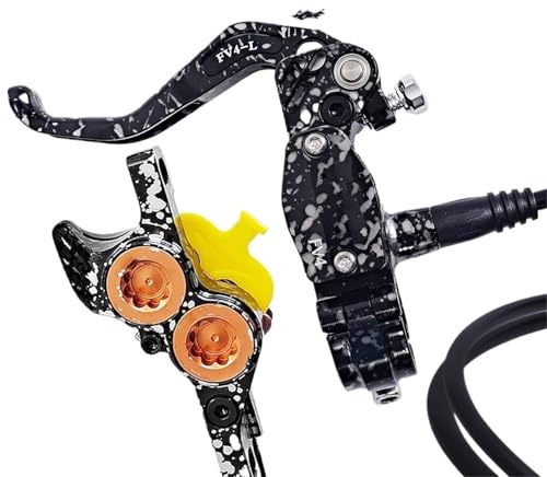 Bakre rullbromssats FV4-L Cykel Hydraulisk skivbromssats med 180 mm rotorer Aluminium 4 kolvar Oljetrycksok Radial Spak(FV4-L-BW L 95cm)