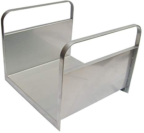 Metrox 99106 Holzkorb Milano (Holztasche Stahl rostfrei, Kaminholzkorb, mit zwei Tragegriffe, Maße 43x41x35 cm)