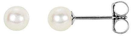 3MM Petite White Pearl Sterling Silver Stud Earrings/Ear Studs for Women Ladies Girls - Small and Discreet - 925 Sterling Silver
