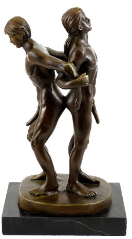 Gay Paar in akrobatischer Haltung - signiert von M. Nick - Männer Akt - Bronzefigur - Wohndeko - Akt Kunst Skulpturen online kaufen - Wohndeko - Innen