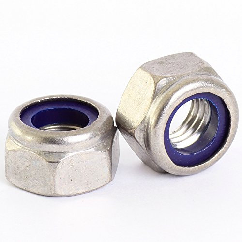 Bolt Base 5mm A2 Stainless Steel Nylon Insert Nyloc Nylock Lock Nuts M5 X 0.8mm Pitch - 25