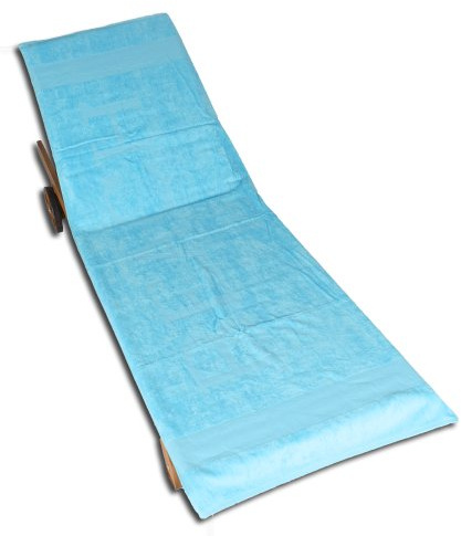 Lucca Serviette de Plage en Tissu éponge Bleu 100 x 200 cm