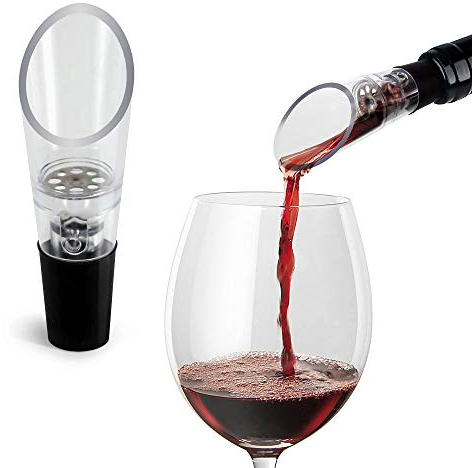 TenTen Labs WeinBelüfter und WeinDekanter (2er-Pack) – Premium Belüfter und Dekanter – Rotwein Aerator Set - Geschenkebox inkludiert - Schwarz