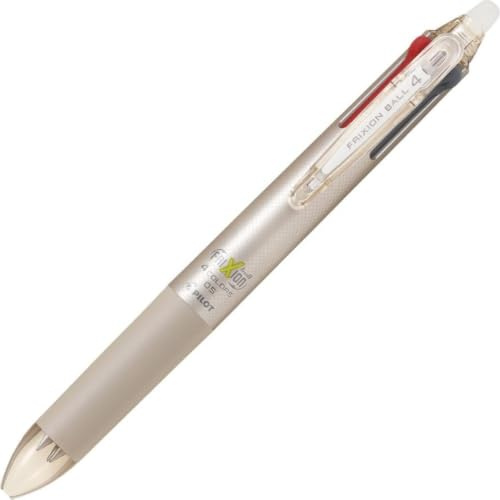 PILOT Kugelschreiber, Frixion Ball 4, 0,5 mm, extra fein, 4 Farben (schwarz, rot, blau und grün), Gold (lkfb-80ef-cgd)