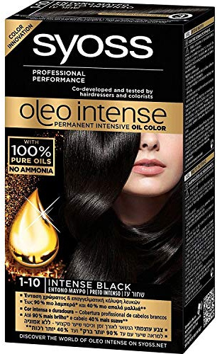 Syoss OLEO Teinture Intense 100% Huiles Pure 0% Amoniaque 1-10 Noir Intense