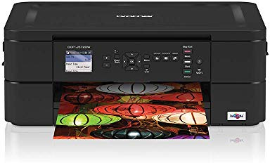 Brother DCPJ572DW Imprimante Multifonction Jet d'encre Couleur A4, Vitesse d'impression jusqu'à 12 ipm Mono et 6 ipm Couleurs, sans Fil, Impression Recto Verso Automatique, USB, Wi-FI Direct,
