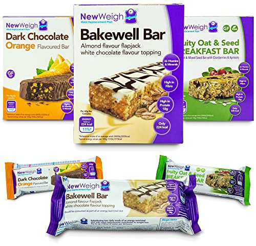 Bakewell Meal Replacement Protein Bars - High in Fibre Energy Snack Bar - Nutritional Diet Suitable for Vegetarians, (7 x 60g)