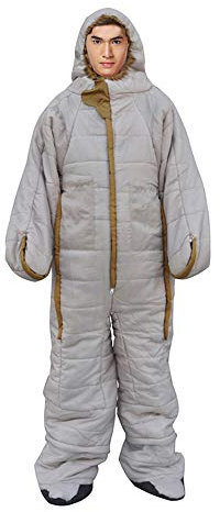Gaorui Mumienschlafsack - Humanoid, Outdoor & Indoor, tragbar, ultraleicht, warm, winddicht, Erwachsene, Weiß
