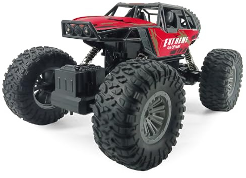 TURBO CHALLENGE - 4X4 utbytbara larv och hjul - Extreme 4 x 4 - röd - 090194 - Radiostyrd bil - redo att åka - skala 1/12 - batterier ingår - från 6 år
