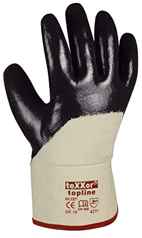 (144 Paar) teXXor Handschuhe Nitril-Handschuhe STULPE 144 x beige/blau XXL/11
