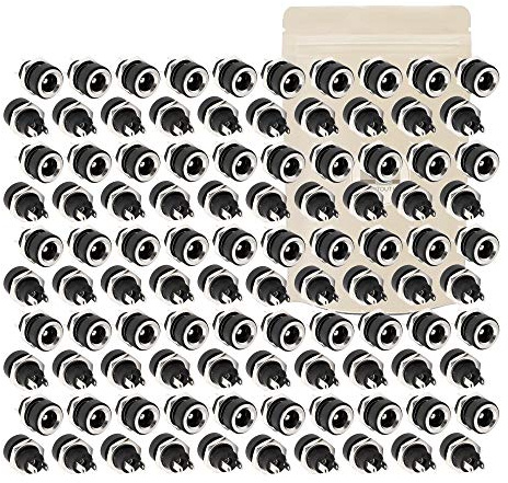 100x Mini presa femmina 12V - Connettore 5.5mm x 2.1mm - Spina di alimentazione a saldare 12V - Adaptout marca francese