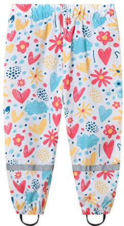 BLOMDES Pantalon imperméable à la Pluie pour Filles Pantalon Anti-Boue pour Petites Filles Pendant 4 à 5 Ans