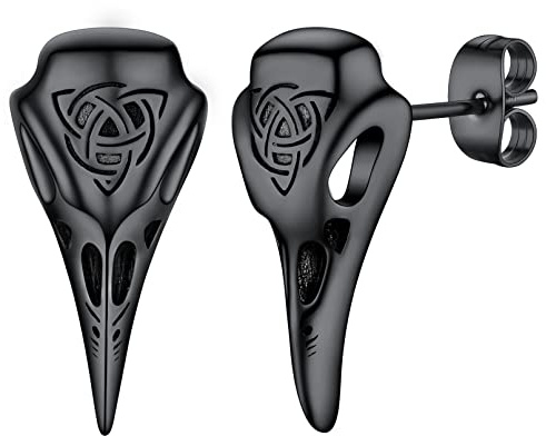 FaithHeart 925 Silber Wikinger Ohrstecker für Herren Damen Viking Mjölnir Ohrstecker Fenrir Wolfkopf/Vegvisir/Valknut Ohrstecker Wikinger Amulett für Weihnachten Geburtstag Valentinstag