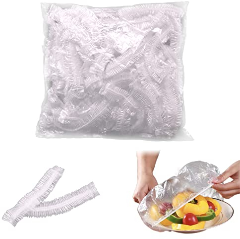 DBOO 100 Pack Shrinkable Fresh Keeping Bags - Elastic Food Storage Covers Lids, Universal Elastic Stretch Bowl Lids Kitchen Supplies for Fruit/Vegetable/Meat/Food Preservation