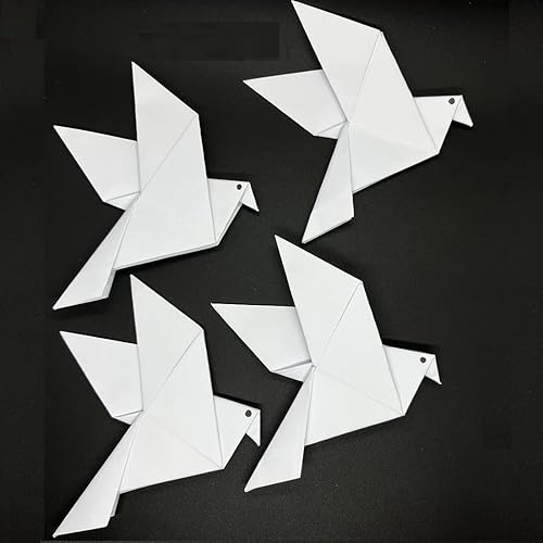 100 weiße Origami-Papiertauben für rustikale Hochzeits-Party-Dekorationen, Brautdusche, DIY-Origami, Liebesvögel, Girlanden, Banner für Verlobung, Valentinstag, Geburtstag, Party, Taube, Dekoration