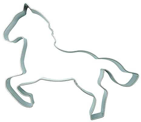 BekkiB 2510 - Molde para galletas (9,3 cm, acero inoxidable, apto para lavavajillas), diseño de caballo